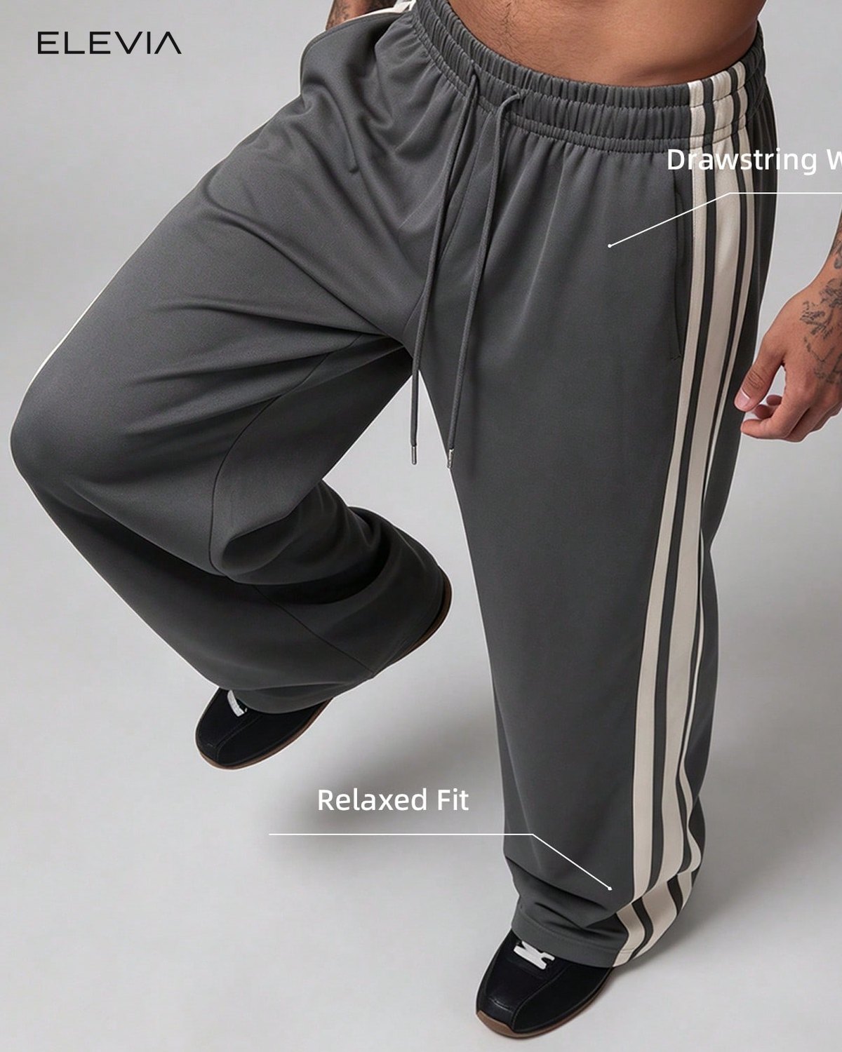 Retro Stripe Wide-Leg Jogger