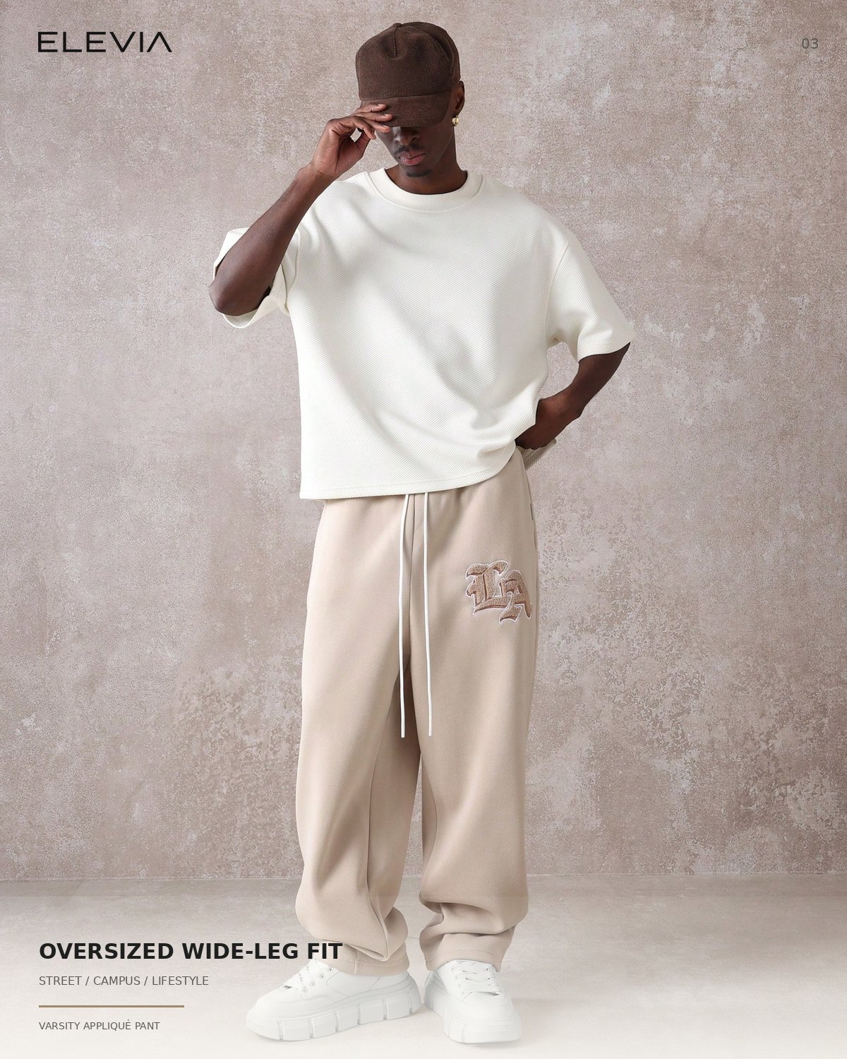 Varsity Appliqué Wide-Leg Pant