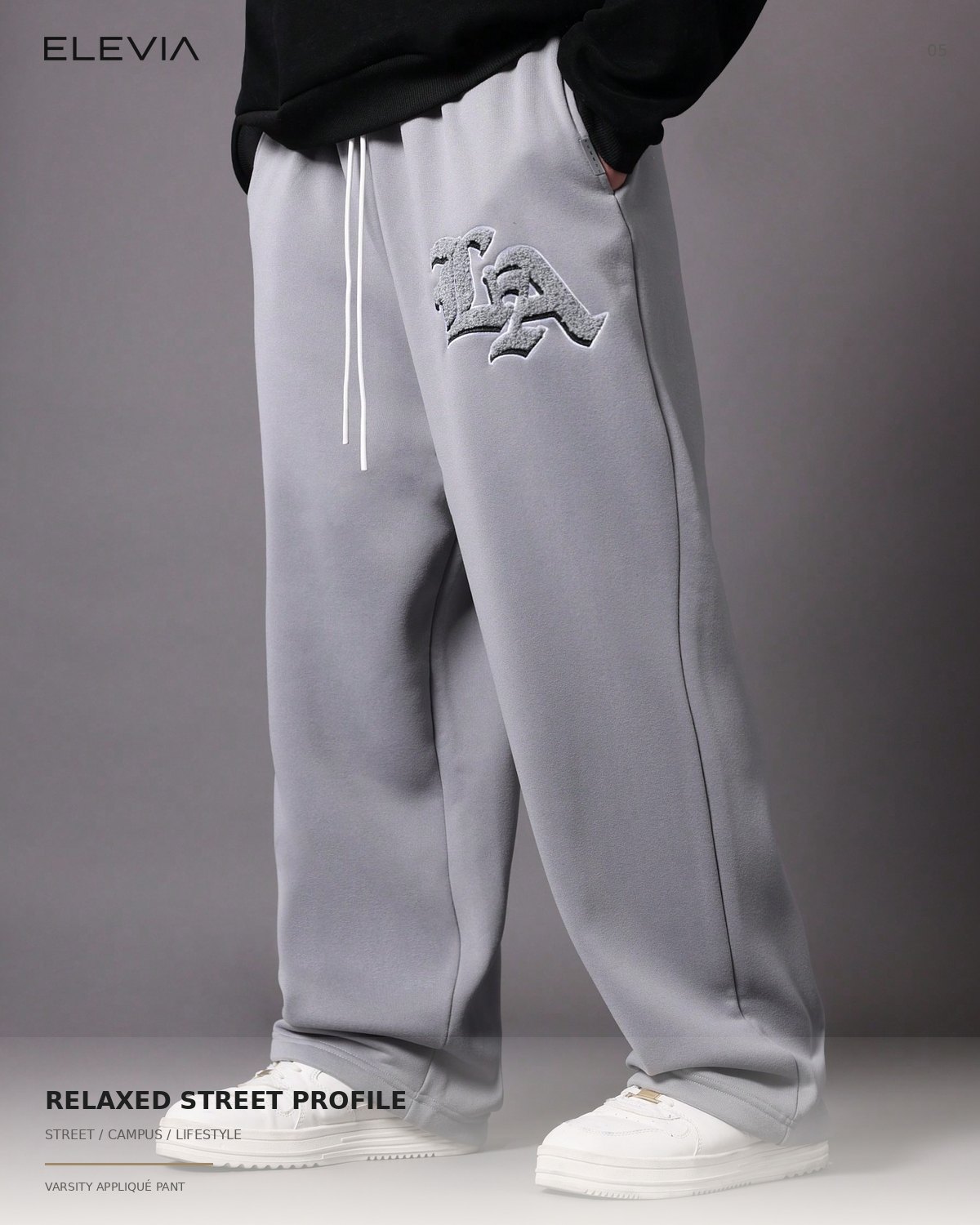 Varsity Appliqué Wide-Leg Pant