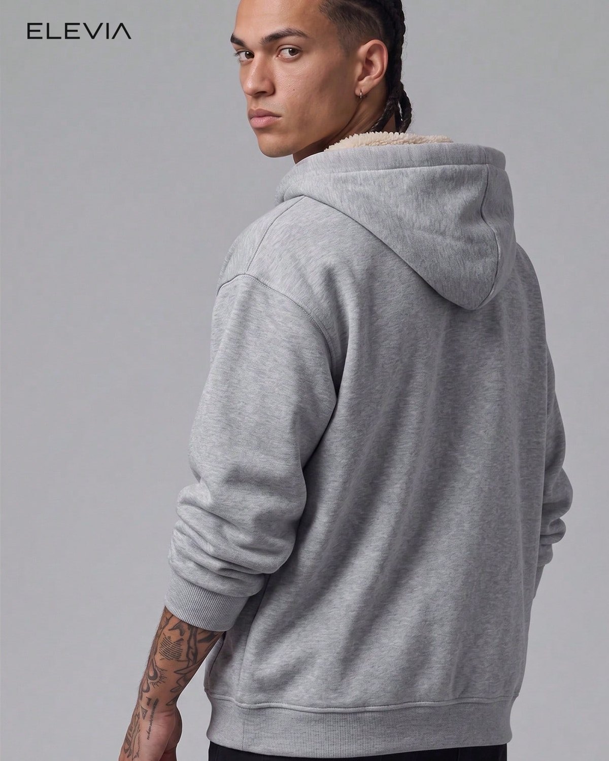 Contrast Quarter-Zip Hoodie